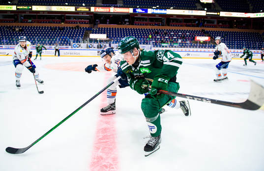 Växjös Marcus Sylvegård och Färjestads Jacob Peterson