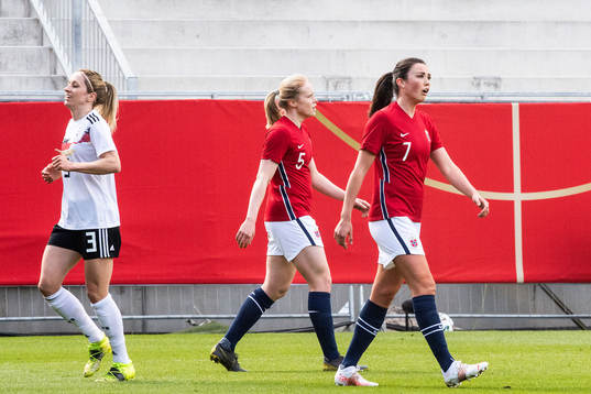 Julie Blakstad and Ingrid Syrstad Engen of Norway looks