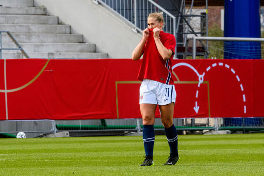 Lisa-Marie Karlseng Utland of Norway looks dejected
