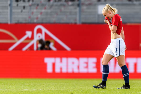 Maria Thorisdottir of Norway looks dejected