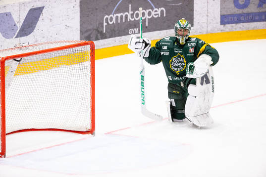 Björklövens målvakt Kevin Poulin deppar