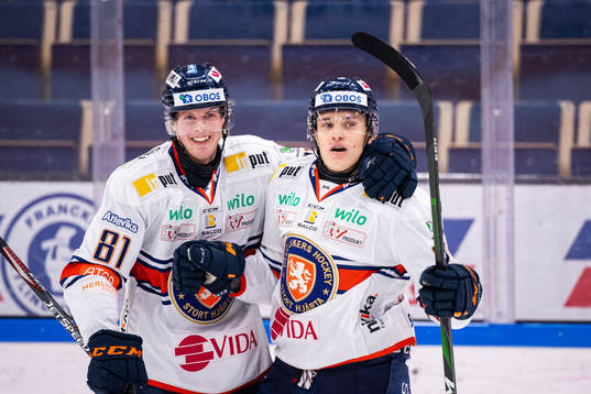 Växjös Fredrik Karlström och Pontus Holmberg jublar