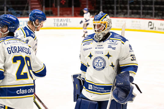 Leksands målvakt Axel Brage deppar
