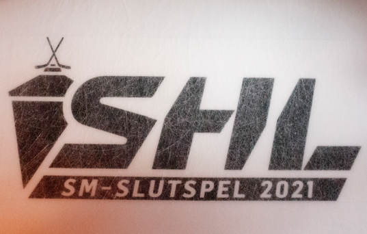 SHL SM-Slutspels-logotypen på isen