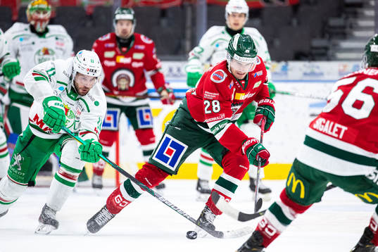 Rögles Mattias Sjögren och Frölundas Johan Sundström