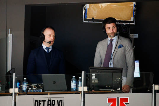 Cmores  kommentatorer Johan Tornberg och Björn Oldeen