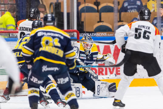 s målvakt Jonas Gunnarsson i situationen med ett bortdömt