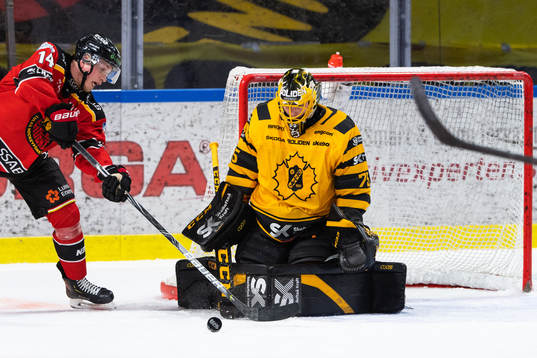 Luleås Jonas Berglund och Skellefteås målvakt Arvid