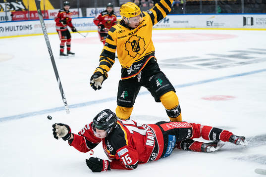 Skellefteås Darren Nowick och Luleås Carl Mattsson