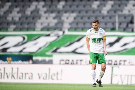 Hammarbys Jeppe Andersen reagerar