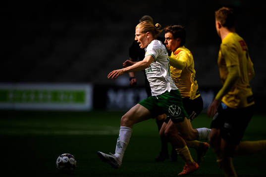 Hammarbys Gustav Ludwigson och Mjällbys Jesper Gustavsson