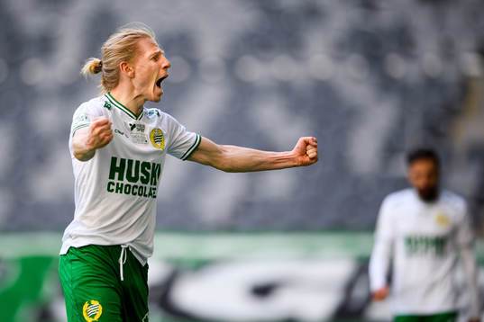 Hammarbys Gustav Ludwigson jublar