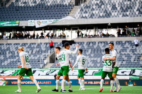Hammarbys Jeppe Andersen, Aimar Sher , Mohanad Jeahze ,