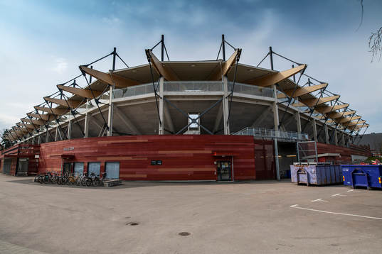 Exteriör av Visma Arena