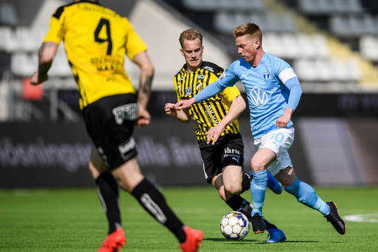 Malmö FFs Anders Christiansen och Häckens Gustav Berggren