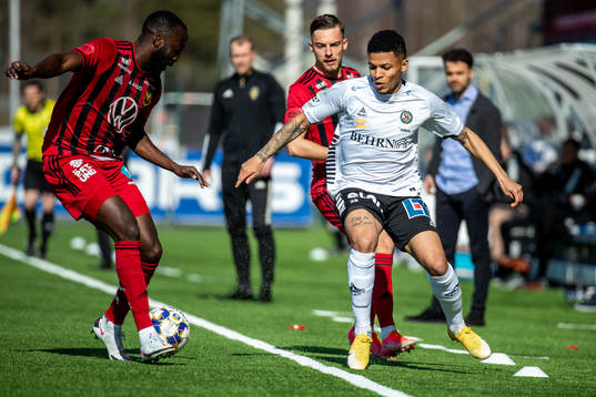Östersunds Ronald Mukiibi och Felix Hörberg