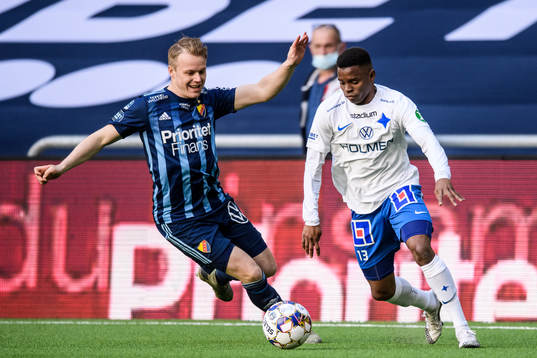 Djurgårdens Elliot Käck och IFK Norrköpings Ishaq