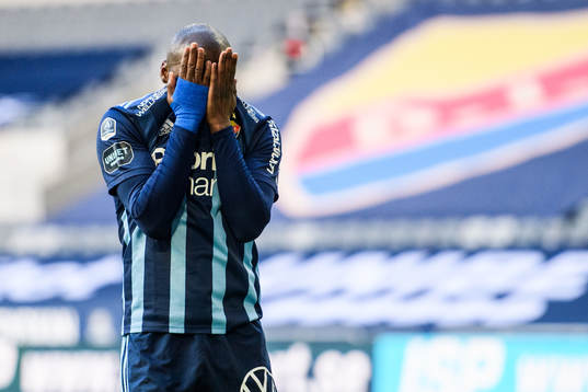 Djurgårdens Edward Chilufya deppar