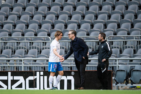 IFK Norrköpings Jonathan Levi och tränare Rikard Norling
