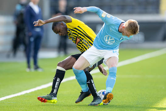 Häckens Godswill Ekpolo  och Malmö FFs Anders Christiansen