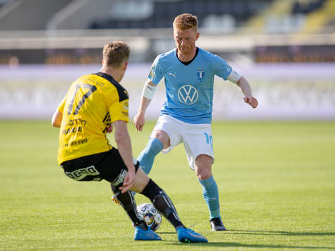 Häckens Gustav Berggren och Malmö FFs Anders Christiansen