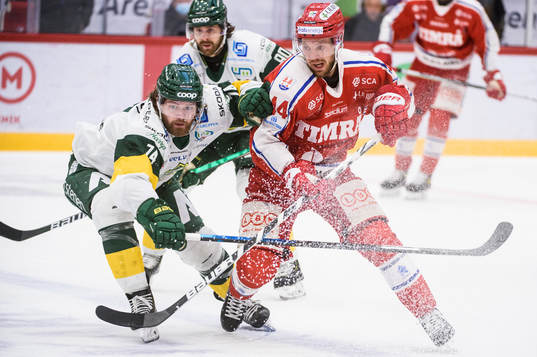 Björklövens Zach Palmquist och Timrås Jacob Blomqvist