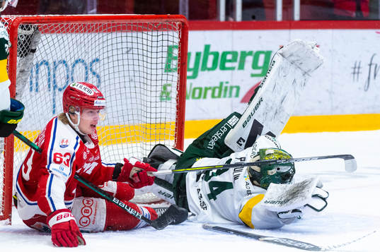 Timrås Erik Walli Walterholm och Björklövens målvakt