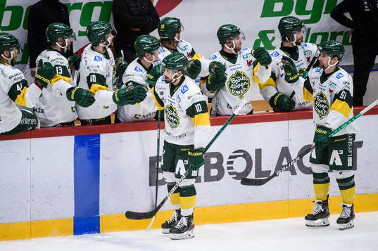 Björklövens Tyler Vesel jublar