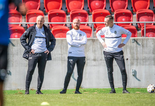 Landskronas tränare Billy Magnusson och assisterande