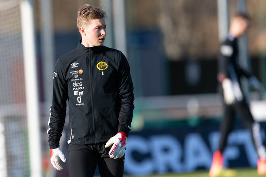 Elfsborgs målvakt Mathias Dyngeland före fotbollsmatchen