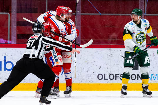 Timrås Erik Walli Walterholm och Jacob Olofsson jublar och