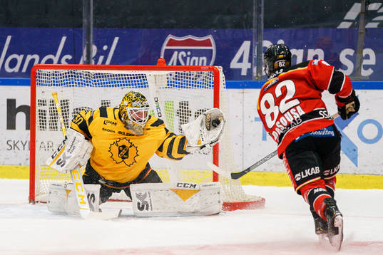 Skellefteås målvakt Gustaf Lindvall och Luleås Chris