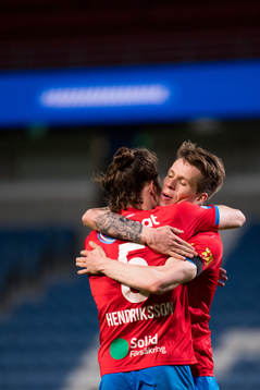 Helsingborgs Brandur Hendriksson Olsen jublar med Bödvar