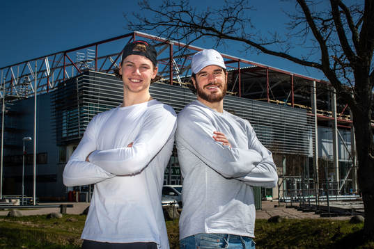 Rögles Moritz Seider och Eric Gelinas