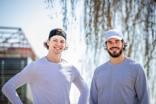Rögles Moritz Seider och Eric Gelinas