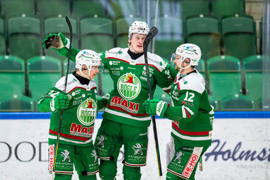Rögles Samuel Jonsson, Adam Edström och Brady Ferguson