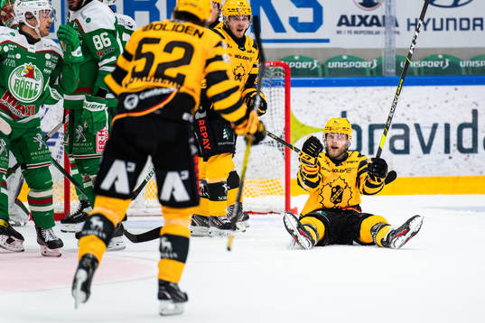 Skellefteås målvakt Arvid Söderblom jublar