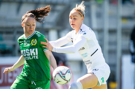 Rosengårds Sanne Troelsgaard och Hammarbys June Pedersen