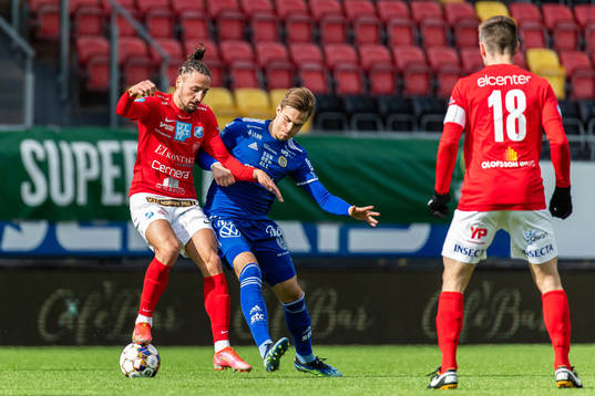 Norrbys Dijan Vukojevic och Sundsvalls Anton Eriksson i