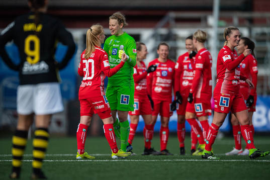 Linköpings målvakt Cajsa Andersson och Sofie Bredgaard