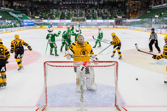 Skellefteås målvakt Gustaf Lindvall deppar