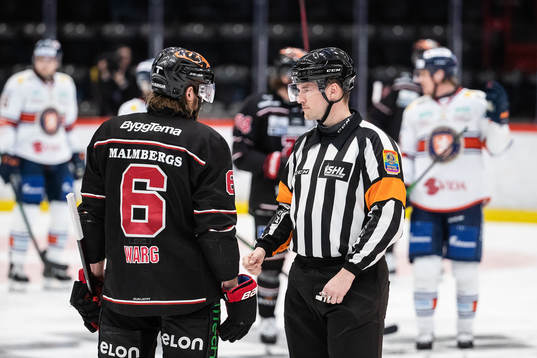 Örebros Stefan Warg i samtal med domaren