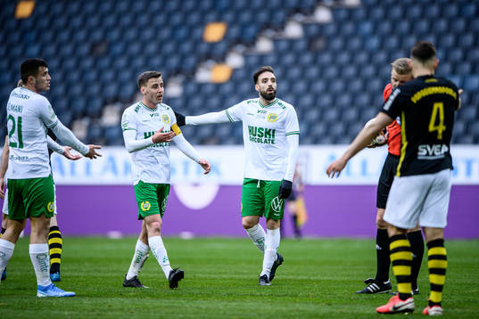Hammarbys Astrit Selmani, Jeppe Andersen och Abdul Khalili