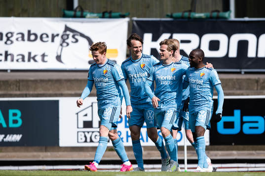 Djurgårdens Hampus Finndell jublar
