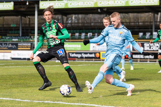 Varbergs Joakim Lindner och Djurgårdens Jacob Une Larsson