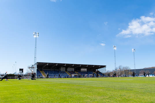 Varberg Energi Arena före fotbollsmatchen i Allsvenskan
