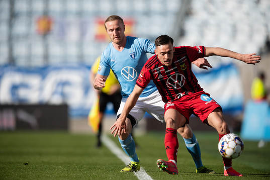 Östersunds Felix Hörberg och Malmö FFs Franz Brorsson