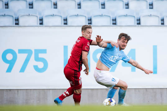 Östersunds Henrik Bellman och Malmö FFs Eric Larsson