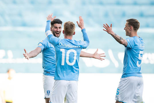 Malmö FFs Antonio Colak, Anders Christiansen och Sören