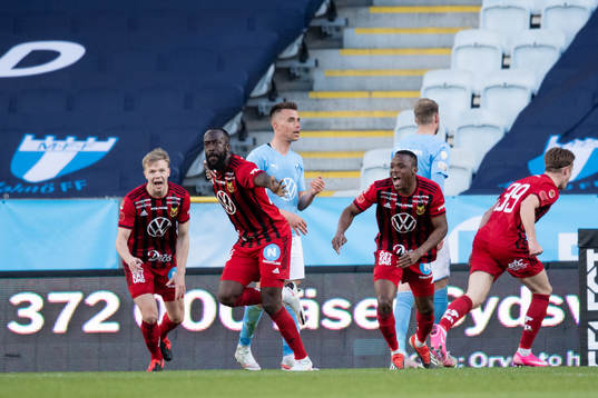 Östersunds Ronald Mukiibi, Patrick Kpozo och Eirik Haugan